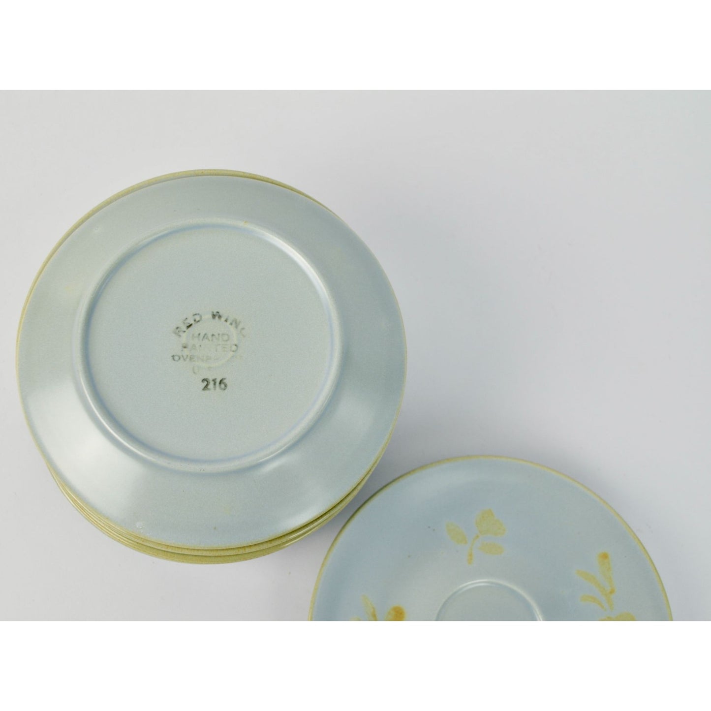 Red Wing Brocade Lot 1 Saucer 8 Dessert Plates Vintage