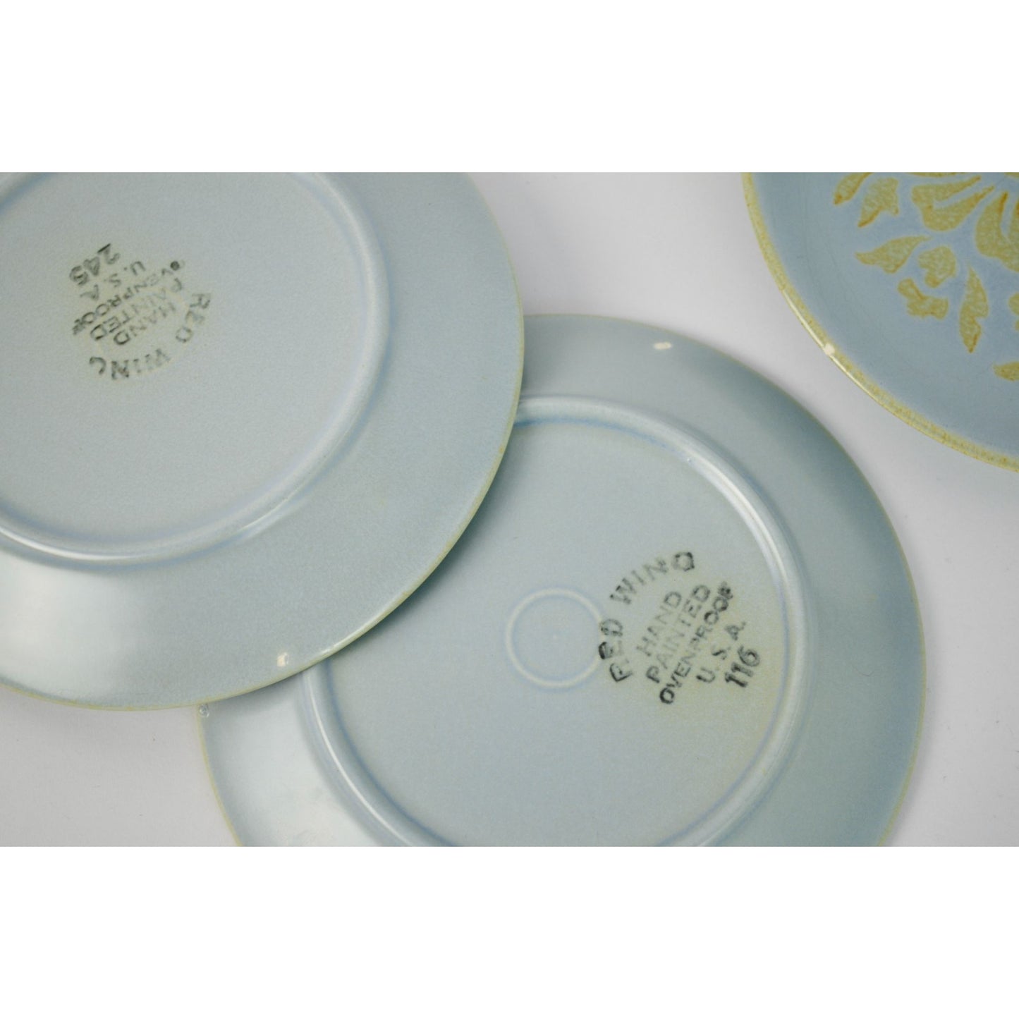 Red Wing Brocade Lot 1 Saucer 8 Dessert Plates Vintage