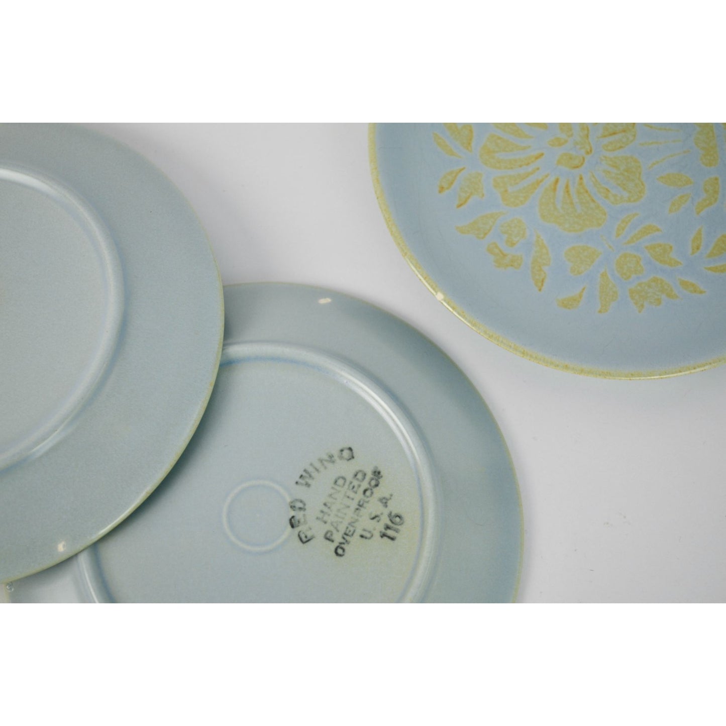 Red Wing Brocade Lot 1 Saucer 8 Dessert Plates Vintage