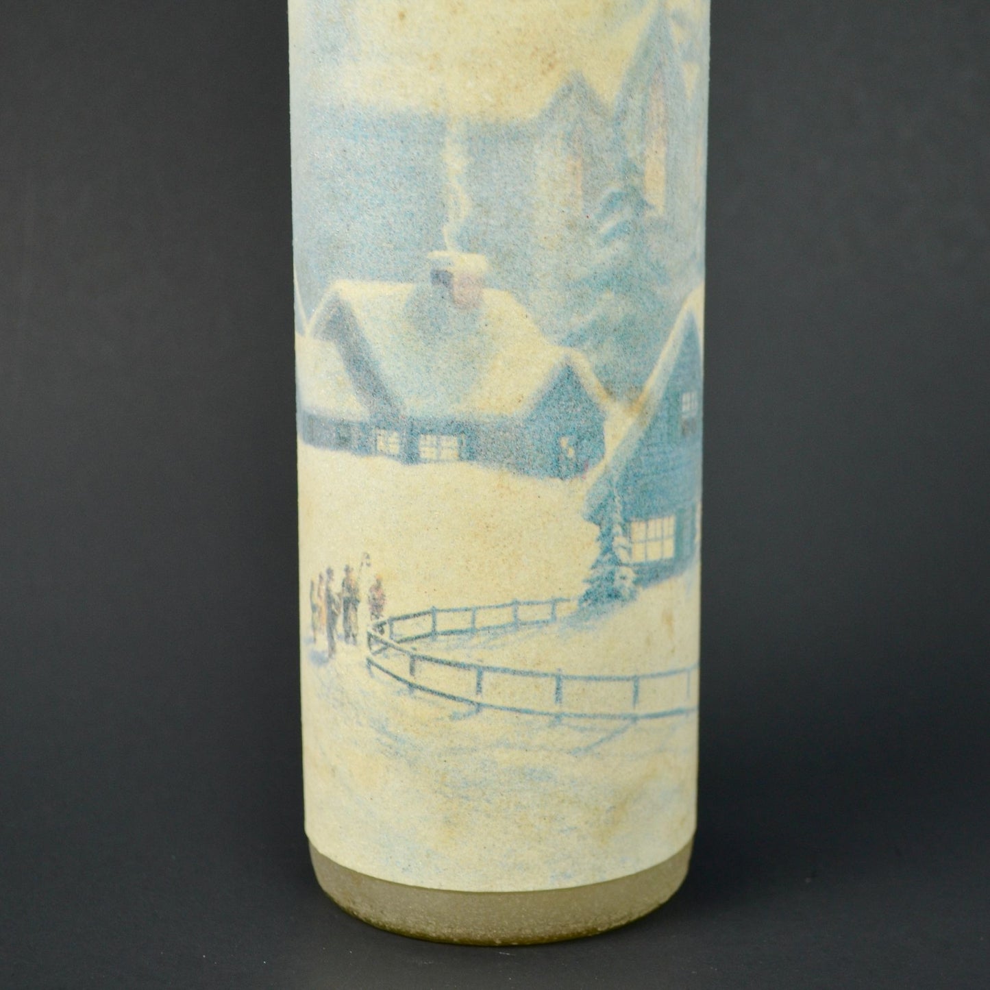 Vintage Sugar Frosted Vintage Pillar Candle Holder Glass 9"