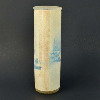 Vintage Sugar Frosted Vintage Pillar Candle Holder Glass 9"