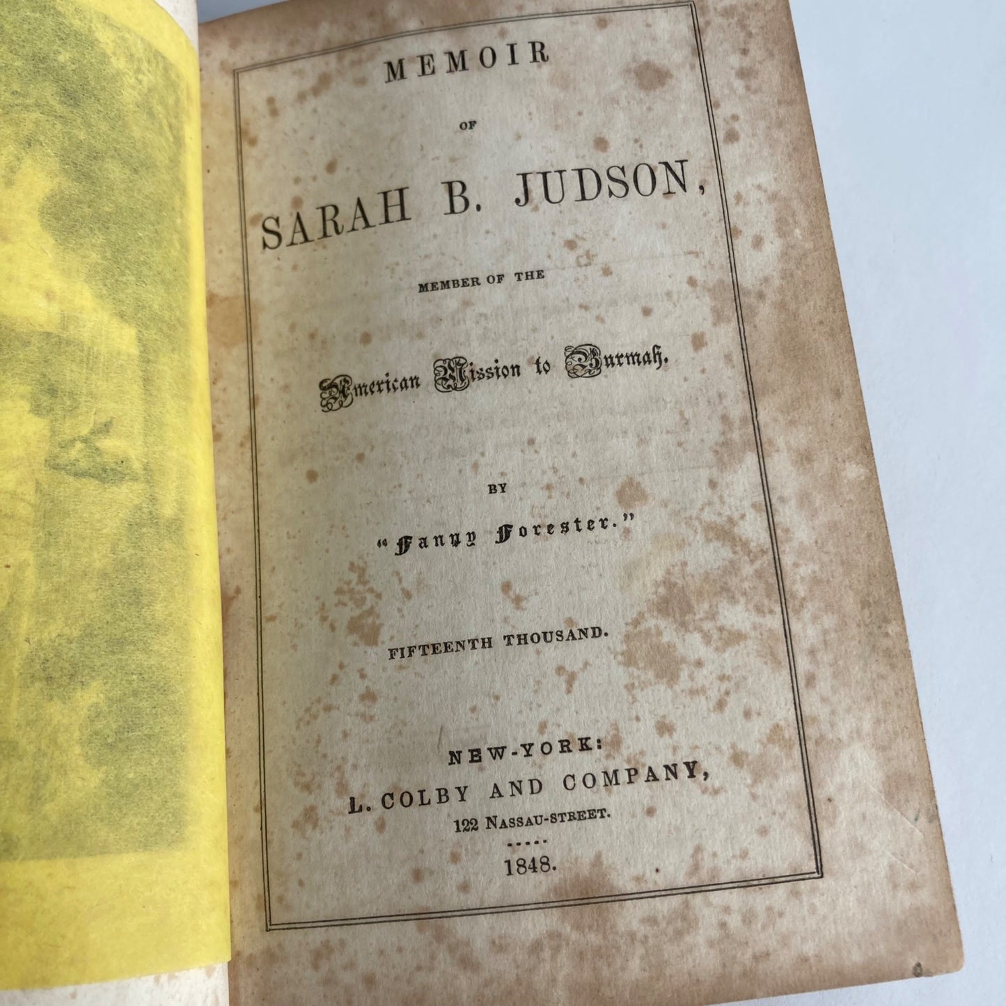 1848 Memoir of Sarah Judson Fanny Forester Red Hardcover Book Antique Rare