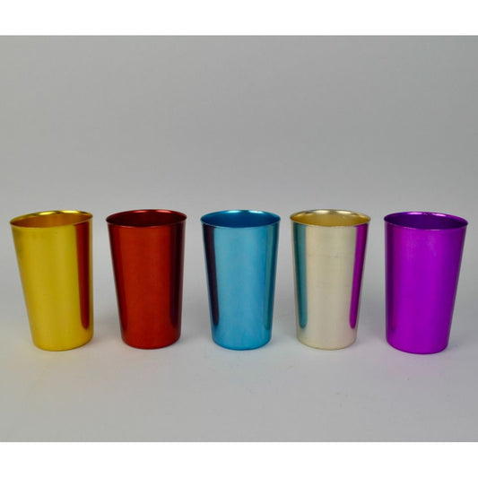 Bascal Italy Aluminum Tumblers Set of 5 Multicolored MCM Mid Century
