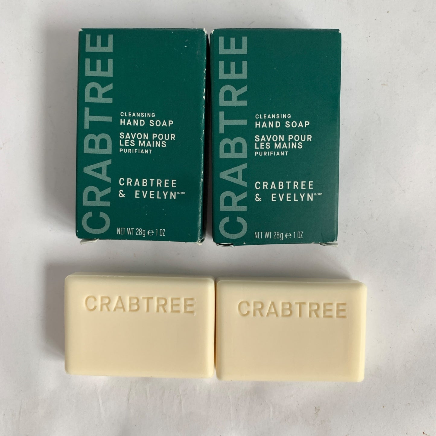 Crabtree & Evelyn Cleansing Hand Bar Soap 1 oz x2 NEW