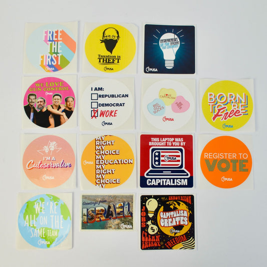TPUSA Charlie Kirk Stickers Lot of 14 NEW No Duplicates