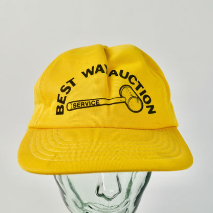 Best Way Auction Yellow Trucker Hat Vintage Men's One Size