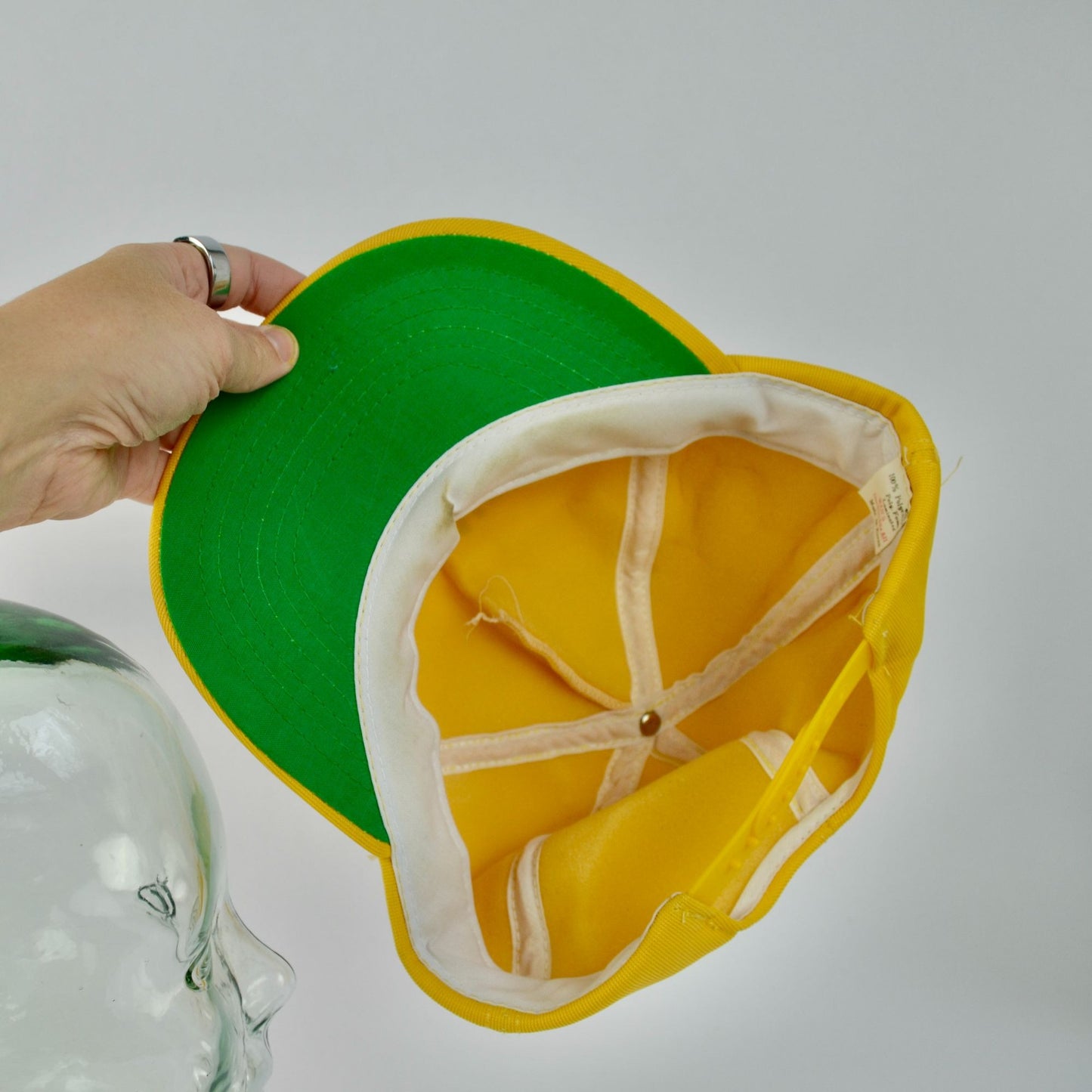 Best Way Auction Yellow Trucker Hat Vintage Men's One Size