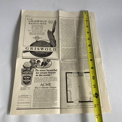 Antique 1924 Griswold Waffle Iron Newspaper Advertisement Ad Vintage