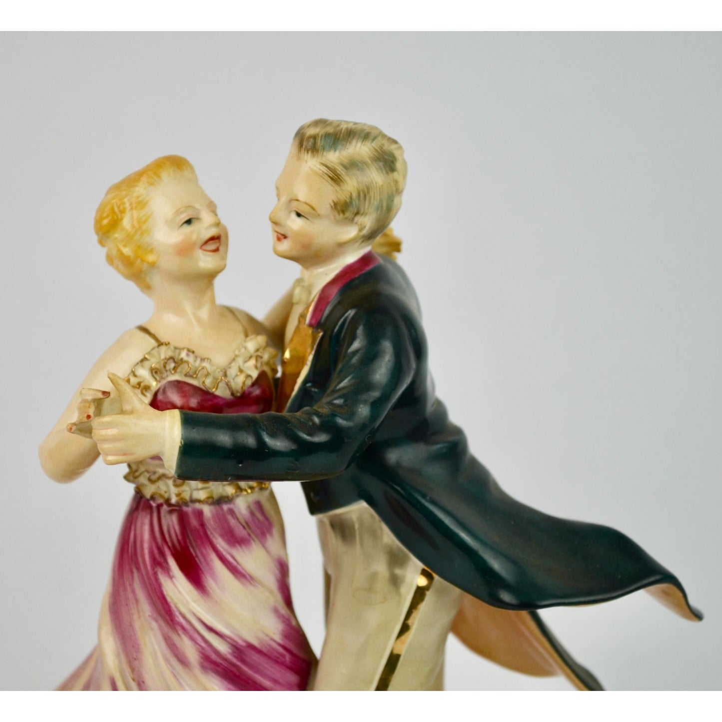 Vintage Dancing Couple Pair Figurine LARGE 10"