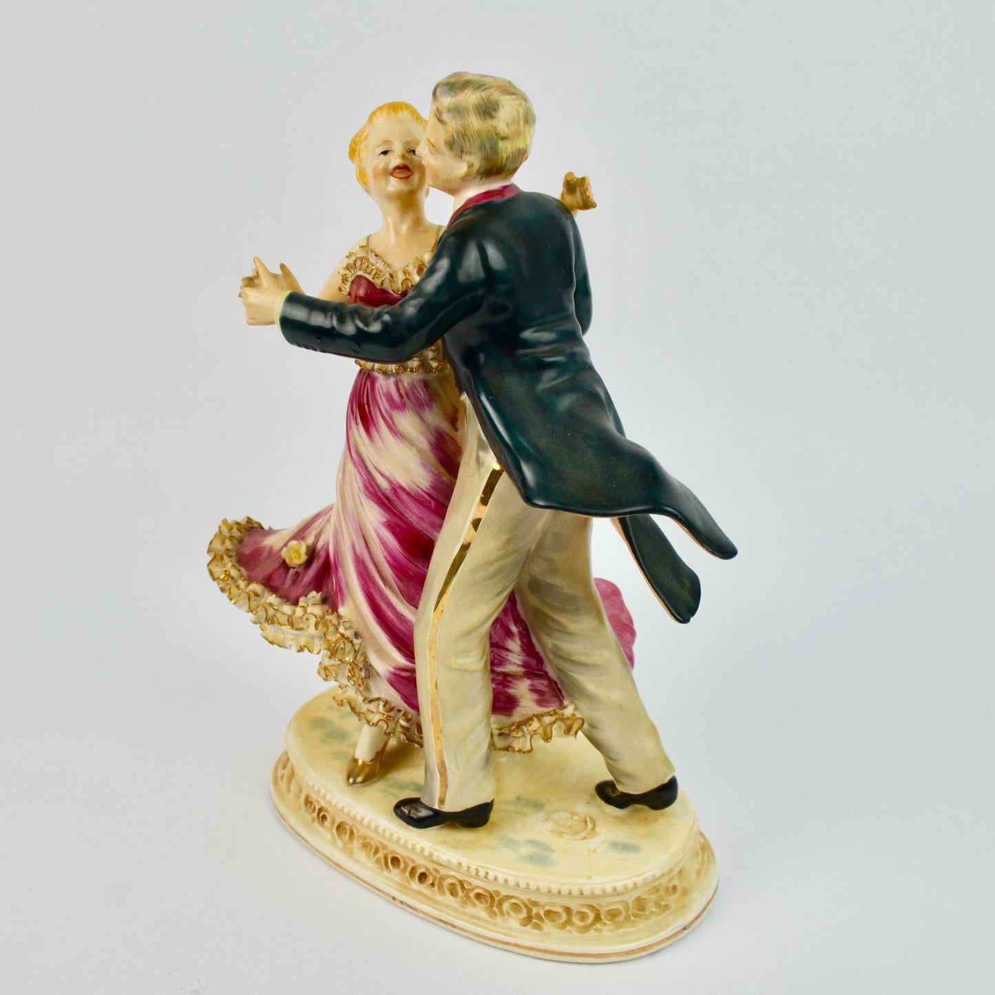 Vintage Dancing Couple Pair Figurine LARGE 10"