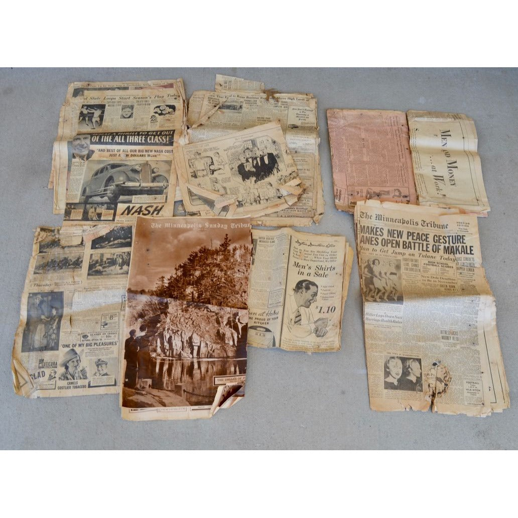 Vintage Lot of 1930's Newspapers POOR CONDITION