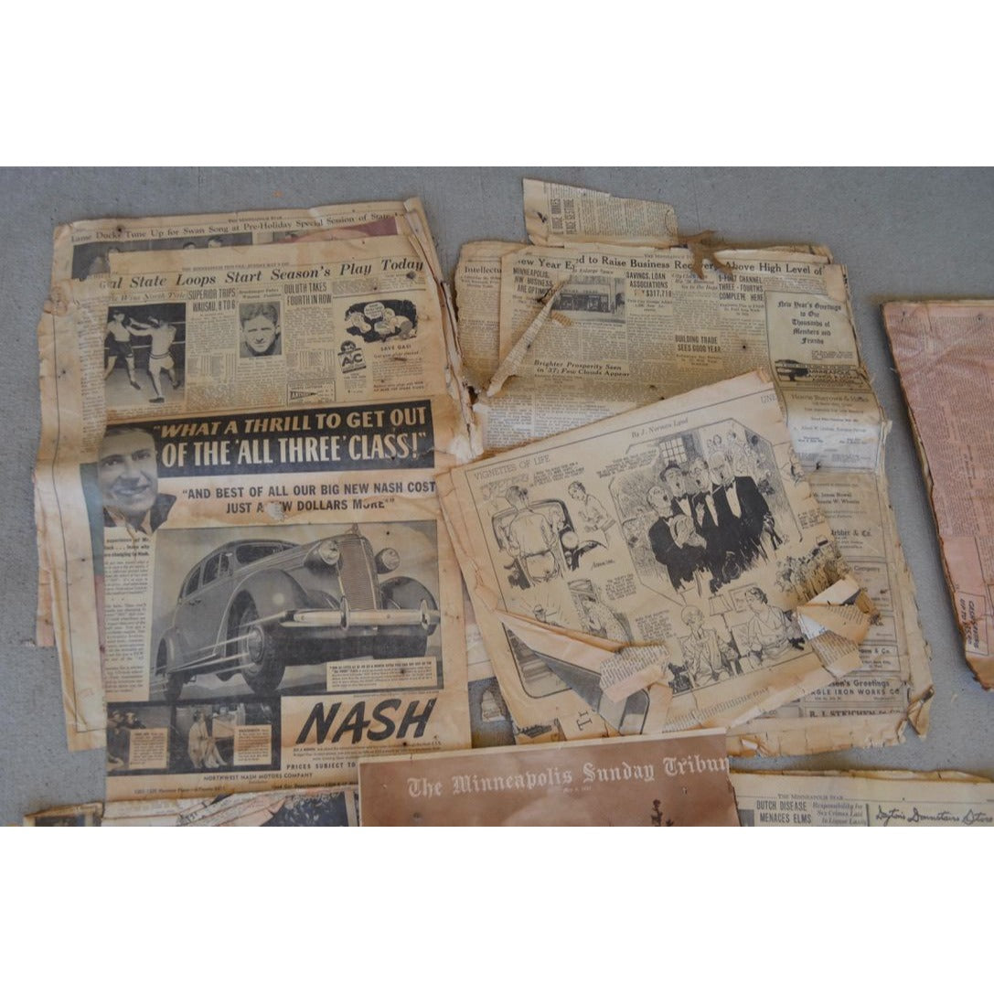 Vintage Lot of 1930's Newspapers POOR CONDITION