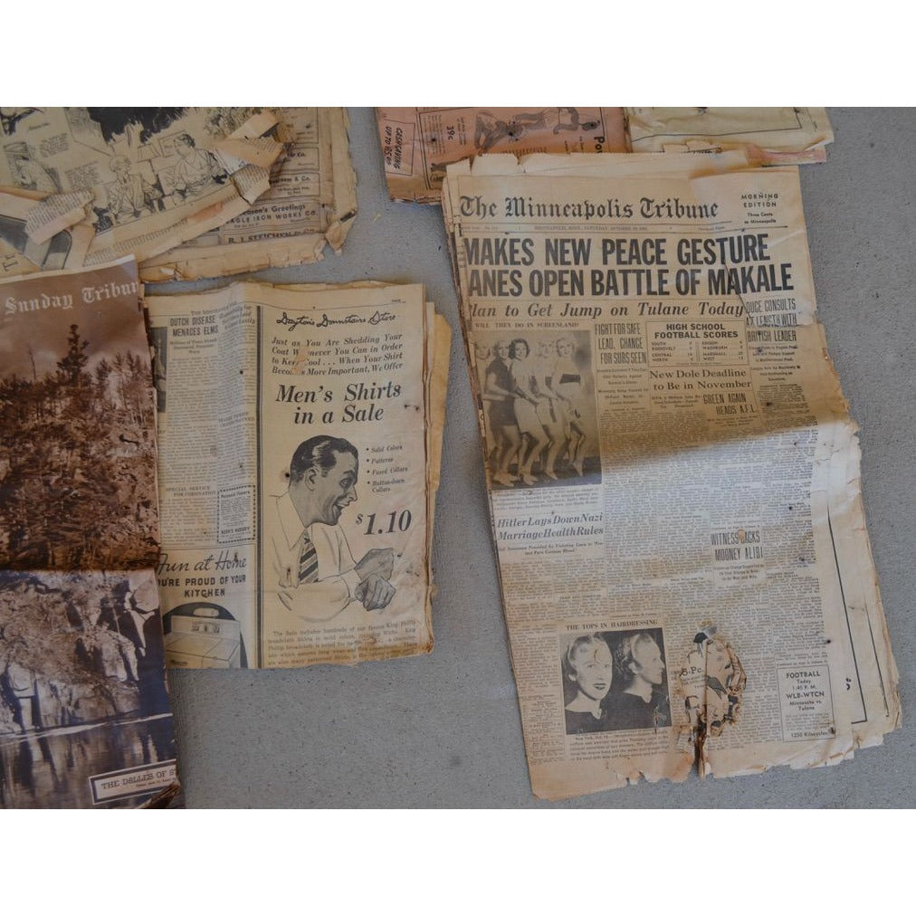 Vintage Lot of 1930's Newspapers POOR CONDITION