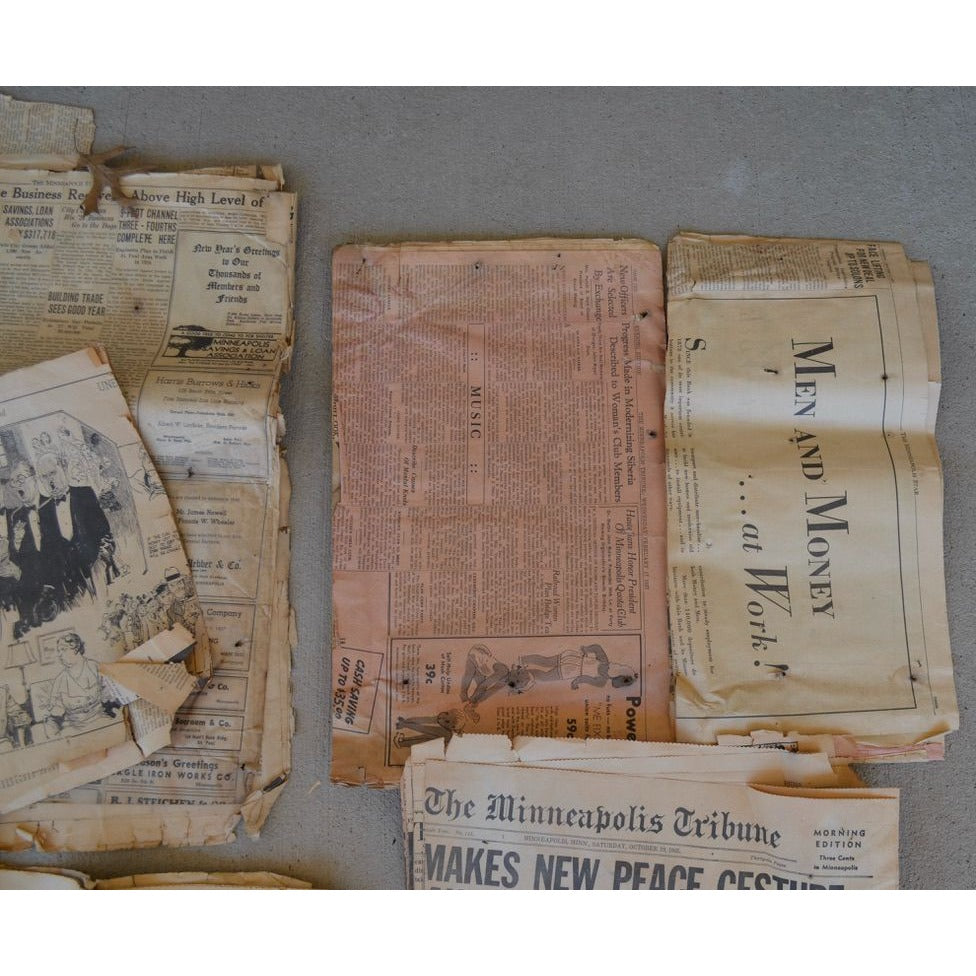Vintage Lot of 1930's Newspapers POOR CONDITION