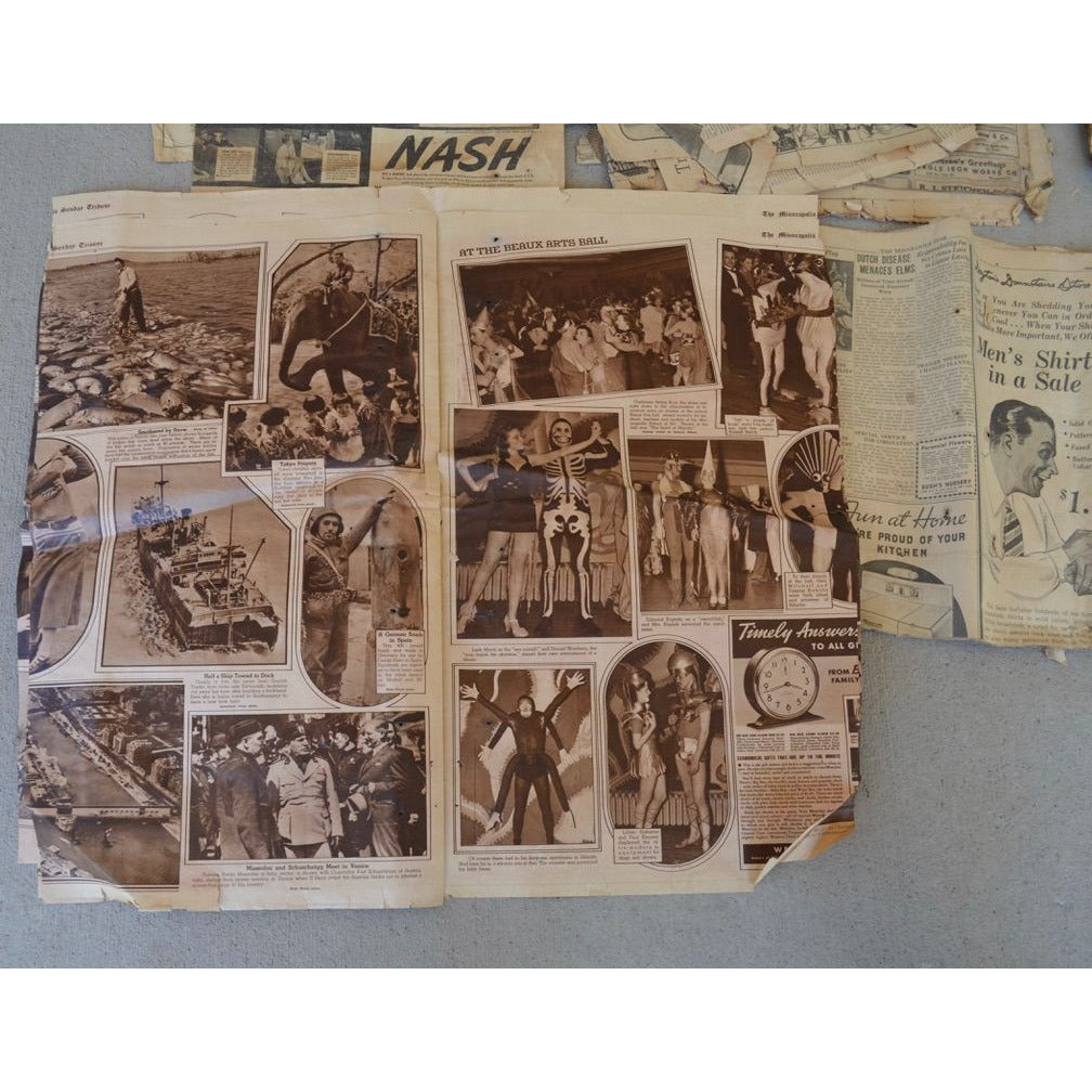 Vintage Lot of 1930's Newspapers POOR CONDITION