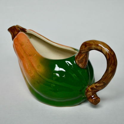 Vintage Russ Berrie Gourd shaped Ceramic Creamer Gravy Boat Fall Thanksgiving
