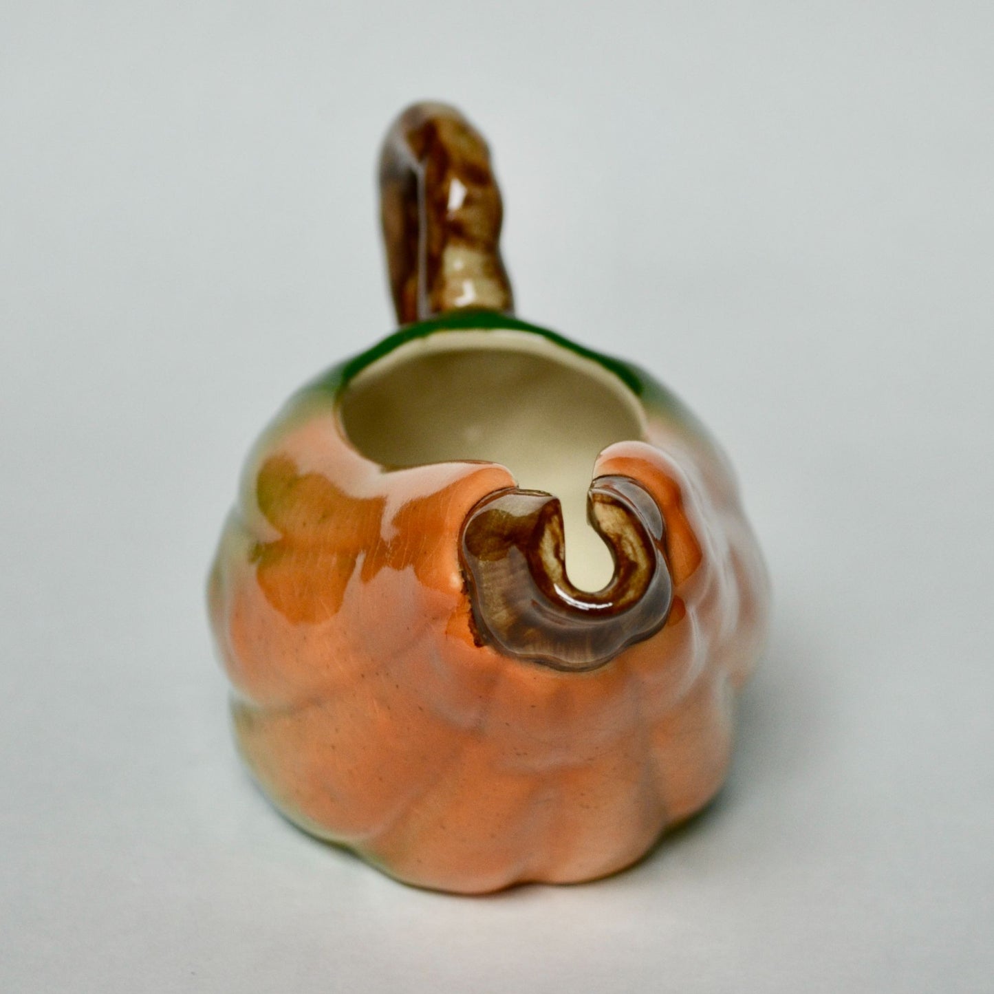 Vintage Russ Berrie Gourd shaped Ceramic Creamer Gravy Boat Fall Thanksgiving