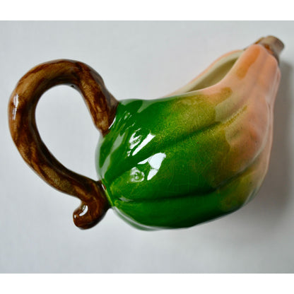 Vintage Russ Berrie Gourd shaped Ceramic Creamer Gravy Boat Fall Thanksgiving