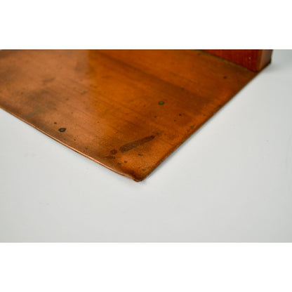 Vintage Solid Wood & Copper Carved Bookend Single