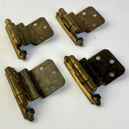 Lot 4 Vintage Inset Cabinet Hinges Brass Finish Antique Architectural Salvage