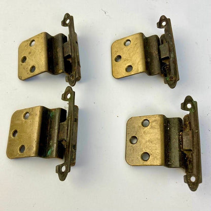 Lot 4 Vintage Inset Cabinet Hinges Brass Finish Antique Architectural Salvage