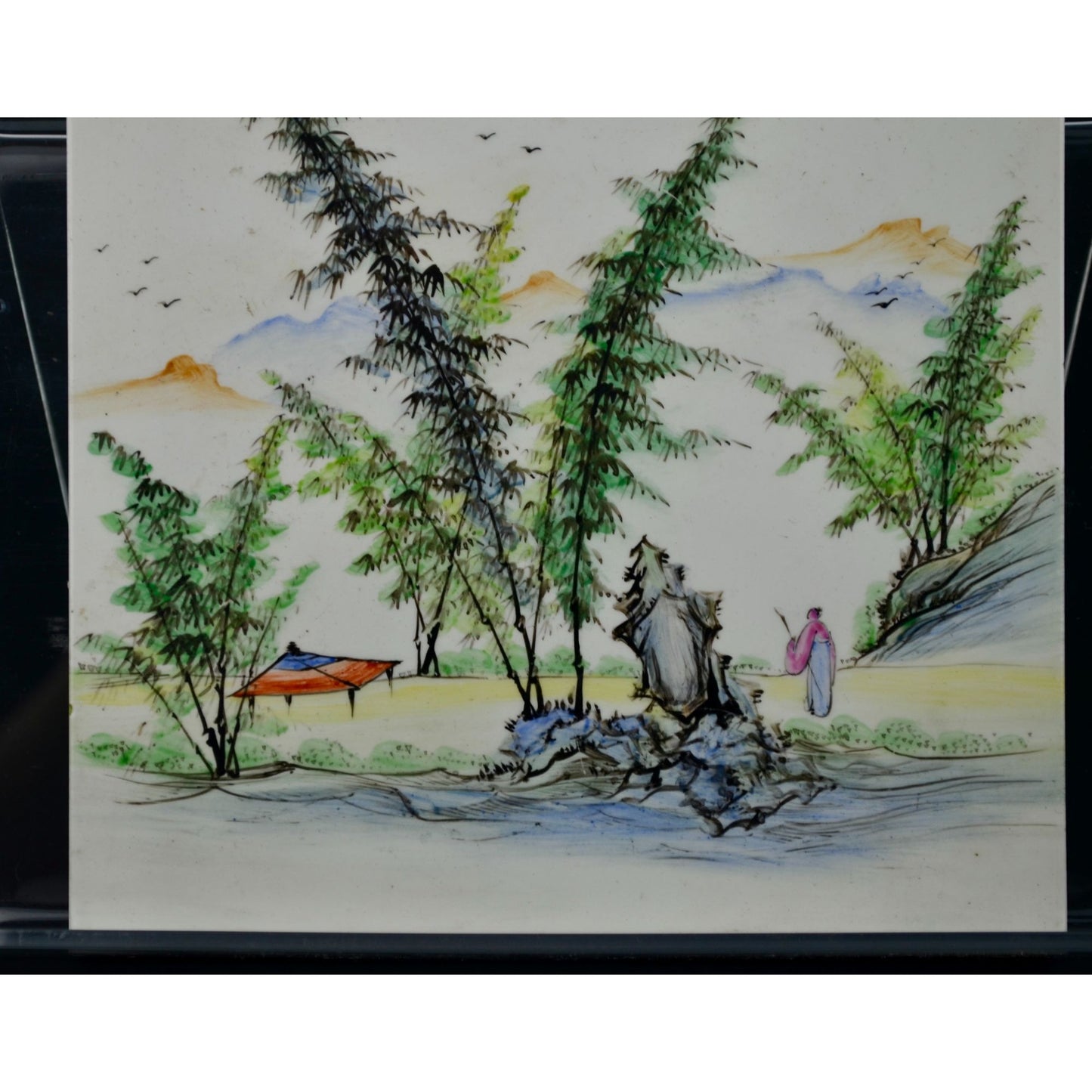 Tao Fong Shan Decorated Handpainted Tile Hong Kong