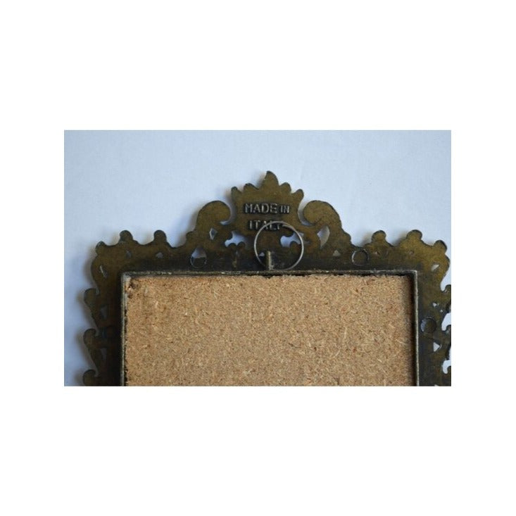Ornate Italy Italian Metal Frame with Black & White Deer Print