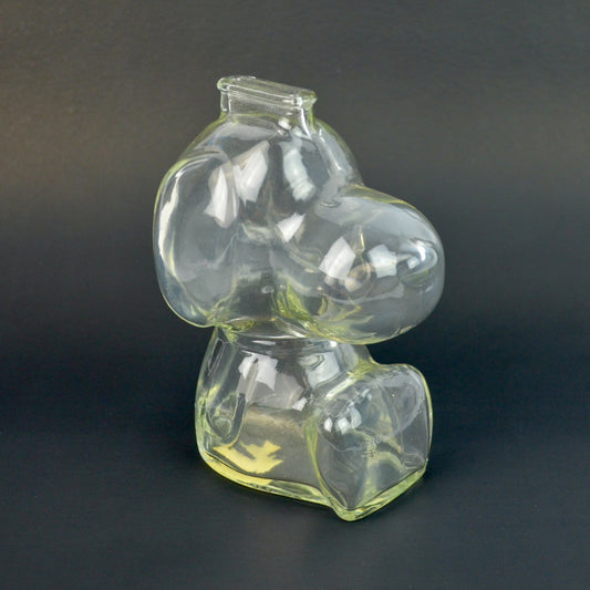 Vintage Clear Glass Snoopy Bank