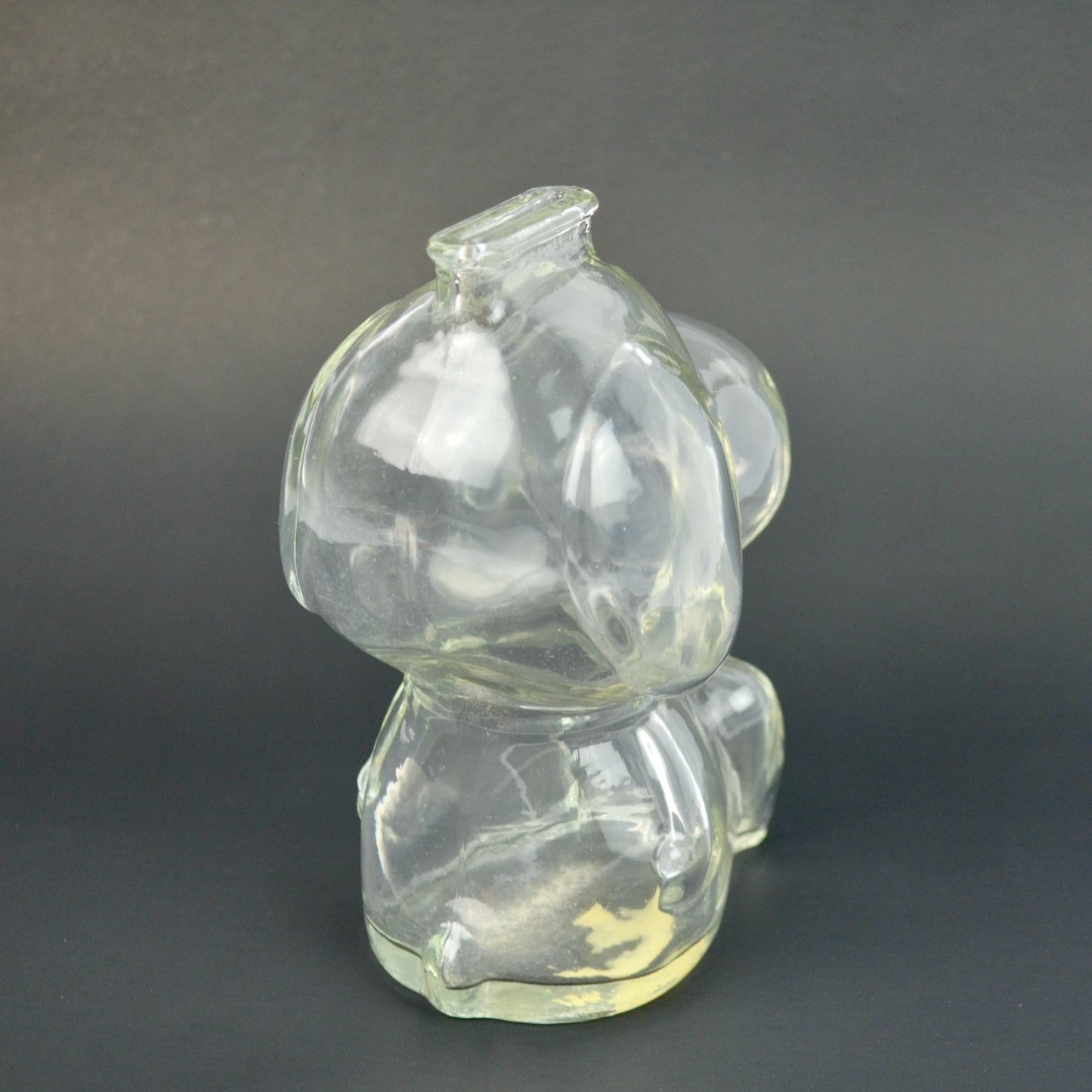 Vintage Clear Glass Snoopy Bank