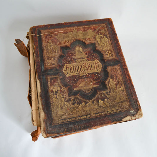 1889 Swedish Bible Antique POOR CONDITION Please View Photos Gustave Dore