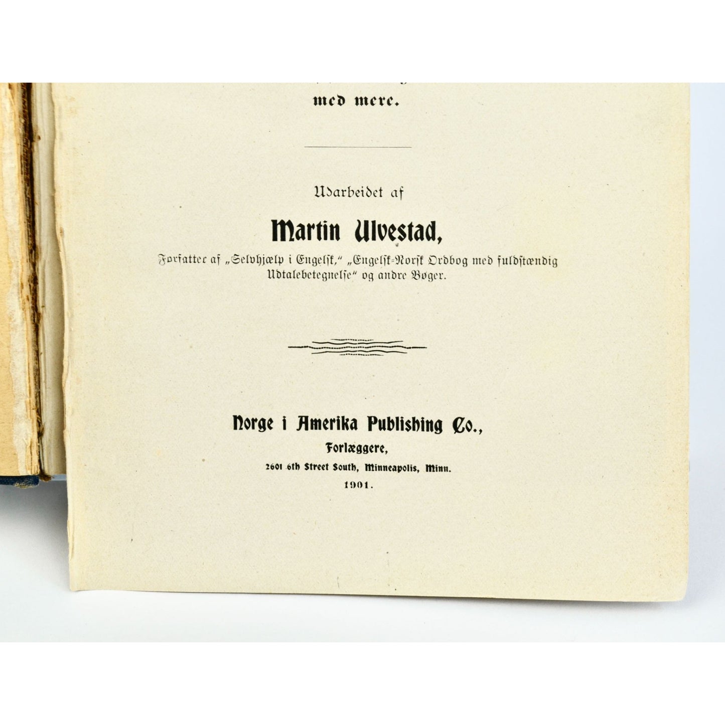 1901 Norge I Amerika America Martin Ulvestad Geneology Book Antique