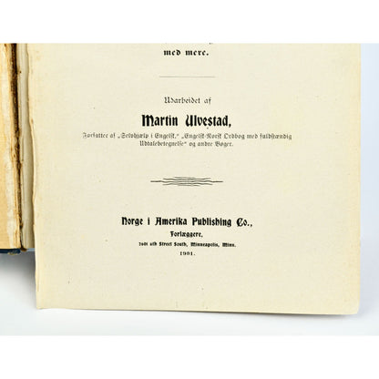 1901 Norge I Amerika America Martin Ulvestad Geneology Book Antique