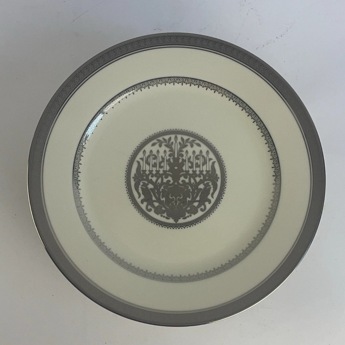 Mikasa Festival of Lights Platinum Dinner Plates Lot of 7 L3244 Hanukkah