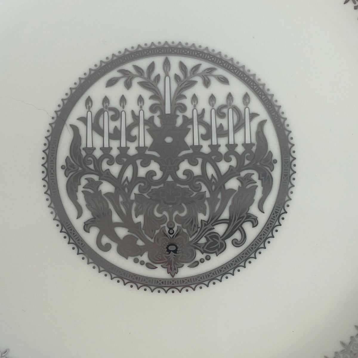 Mikasa Festival of Lights Platinum Dinner Plates Lot of 7 L3244 Hanukkah