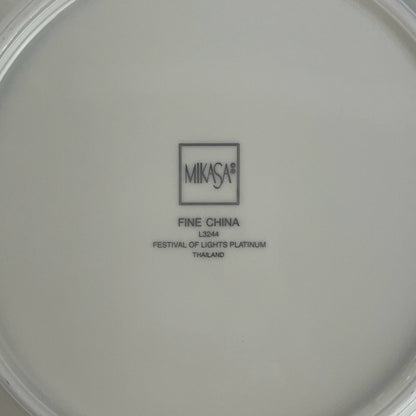 Mikasa Festival of Lights Platinum Dinner Plates Lot of 7 L3244 Hanukkah