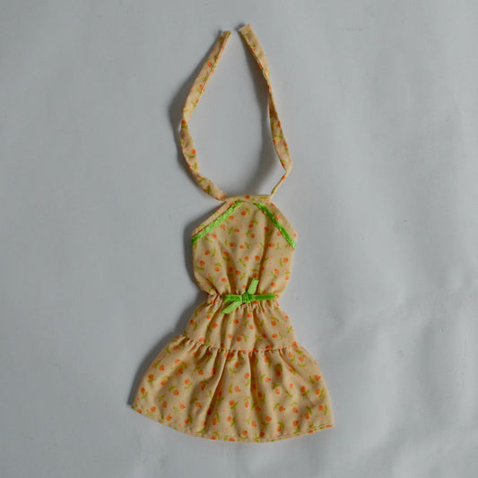 Mattel Barbie Fashion Find Dress Yellow Floral Halter Vintage #1063