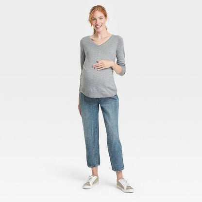 Ingrid Maternity Under Belly Cropped Vintage Straight Jeans