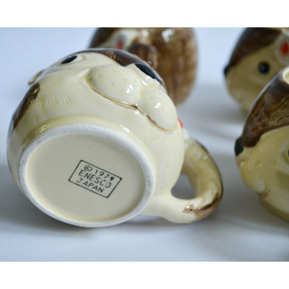 Enesco 1979 Japan Squirrel Chipmunk Anthropomorphic Mugs Creamer & Sugar Set