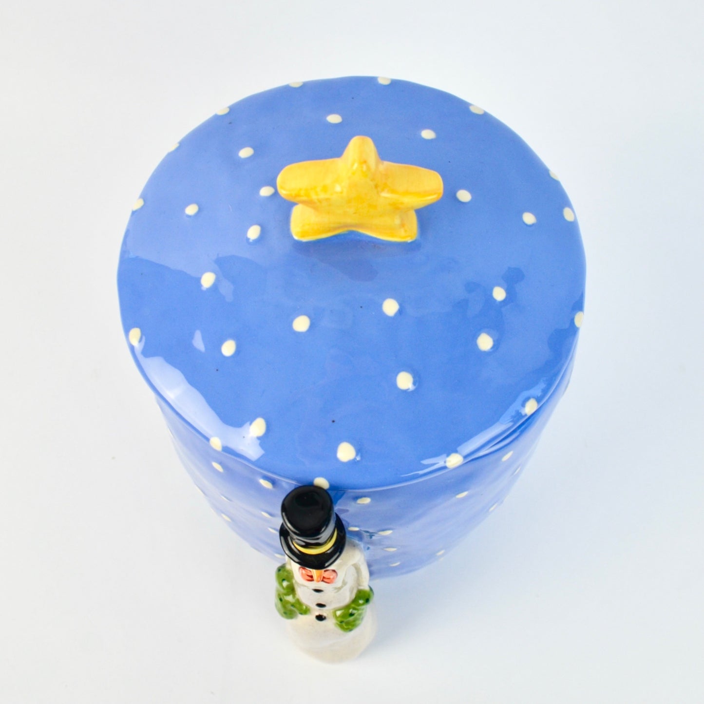 Department 56 Snowman Cookie Jar Blue