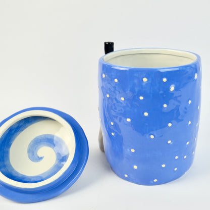 Department 56 Snowman Cookie Jar Blue