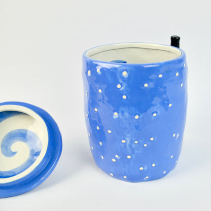 Department 56 Snowman Cookie Jar Blue