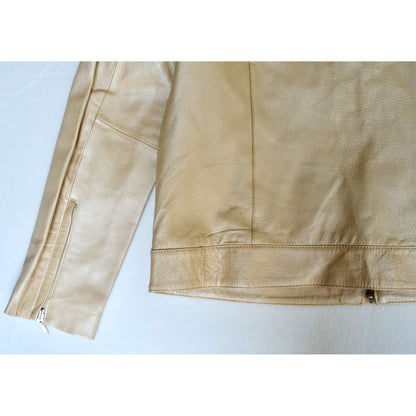 Dialogue Champagne Leather Metallic Women's Jacket Medium