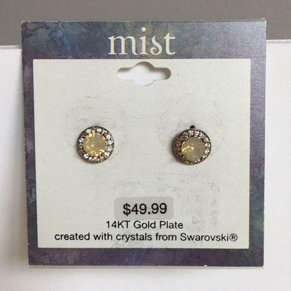 New Mist 14kt Gold Plate Swarovski Stud Earrings