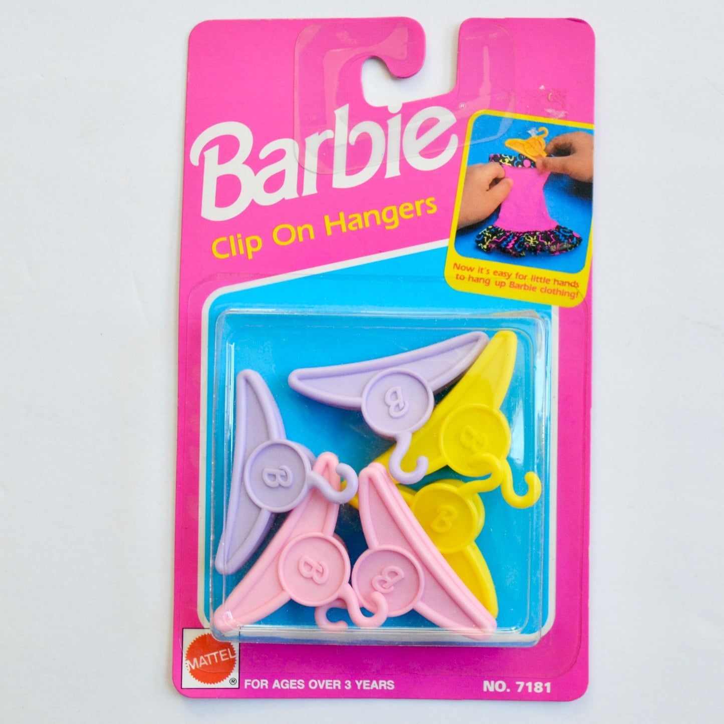 Mattel Barbie Clip On Hangers #7181 New NOS