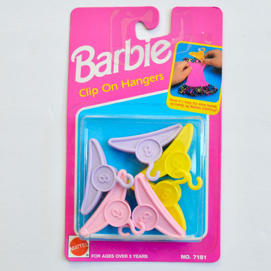 Mattel Barbie Clip On Hangers #7181 New NOS