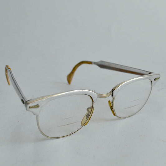 Vintage Shuron Horn Rim Eyeglasses Mid-Century 10-12K Gold Filled Trifocal