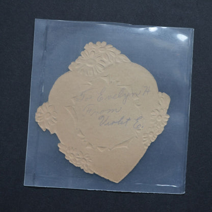 Antique Victorian Embossed Valentine Card Sincere Regards Girl Torn Heart