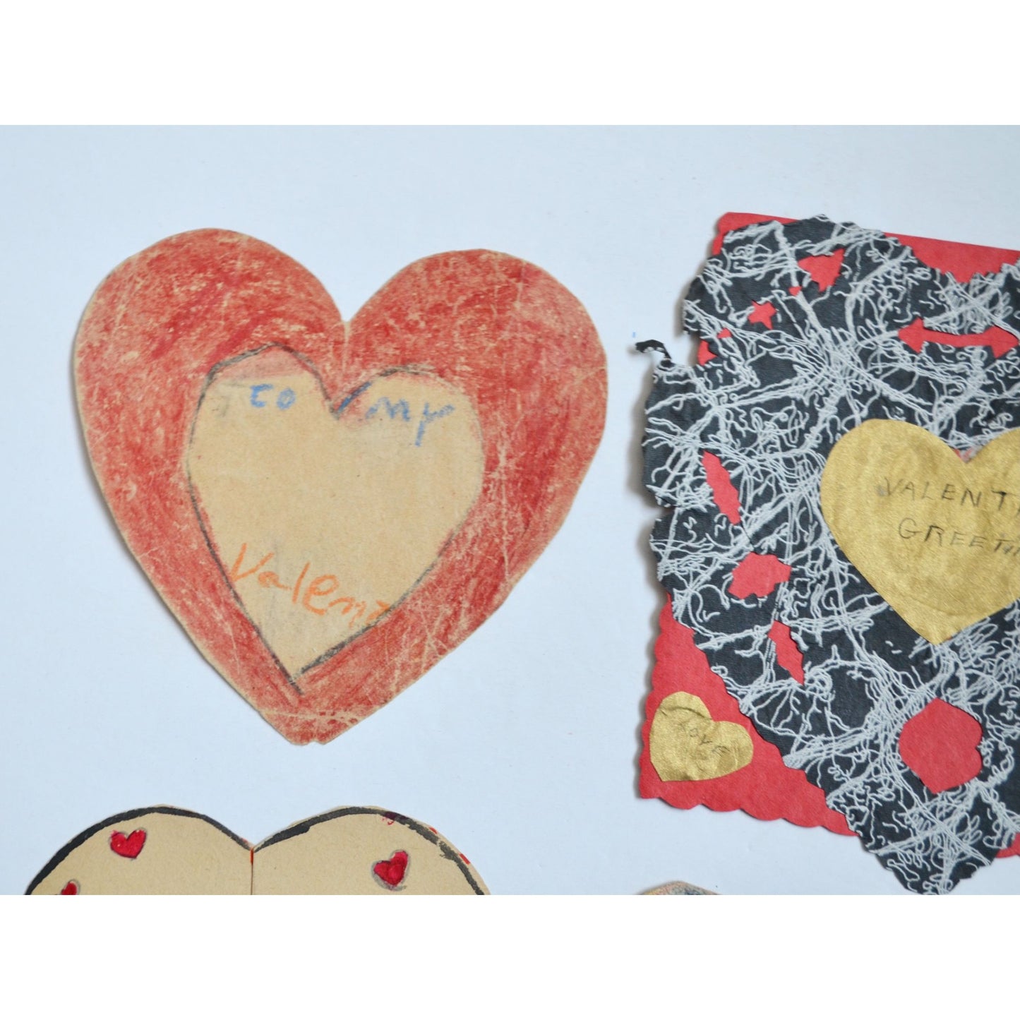 1930s Vintage HANDMADE OOAK Valentine Cards Unique Lot #5