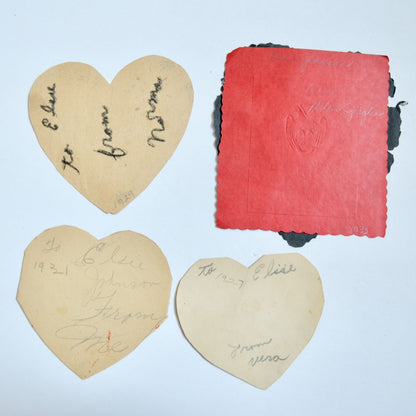 1930s Vintage HANDMADE OOAK Valentine Cards Unique Lot #5