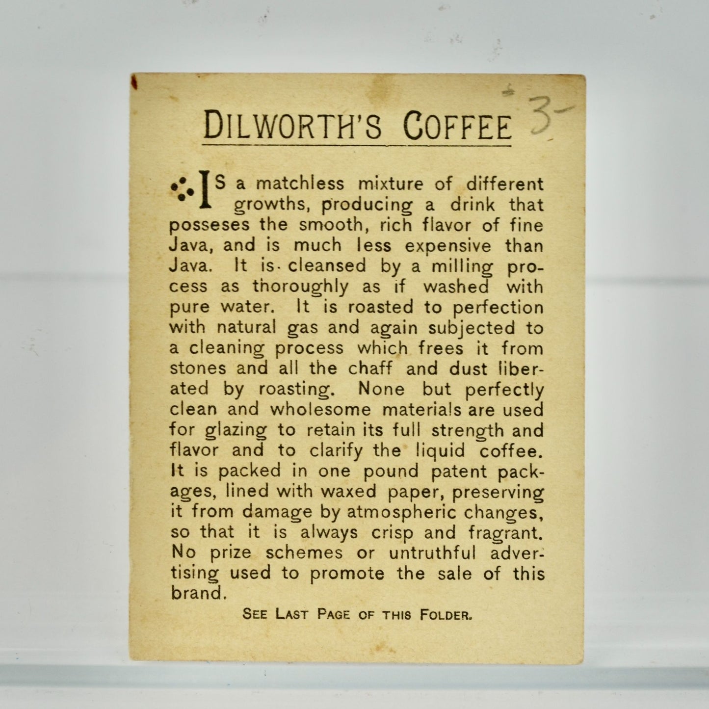 Dilworth's Coffee U Coffee Urn Antique Victorian Trading Card